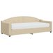 vidaXL Slaapbank met matras 90x200 cm stof crèmekleurig