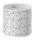 Thumbs Up Sudoku toiletpapier - Zwart, Wit
