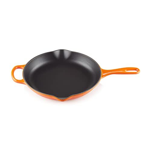 Le Creuset Kenmerkende geëmailleerde gietijzeren braadpan met handgreep en twee schenktuitjes, voor alle fornuizen en ovens, 23 cm, vulkanisch, 201822309