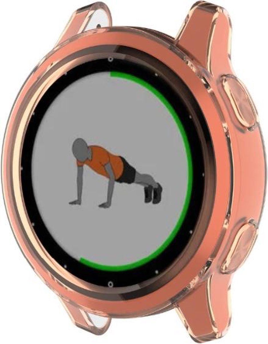 Strap-it Garmin Vivoactive 4s TPU case / hoesje - transparant oranje