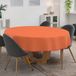 ANRO Tafelkleed Oranje linnenlook Meerkleurig Rond Ø140cm Met sierband Afwasbaar Waterafstotend