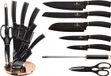 Berlinger Haus 2421 - 8-delige messenset met acryl standaard - Black Rose Collection