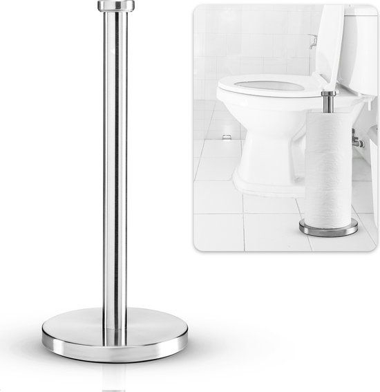 XIVADA Vrijstaande WC Rolhouder - RVS - Zilver - 3 Rollen