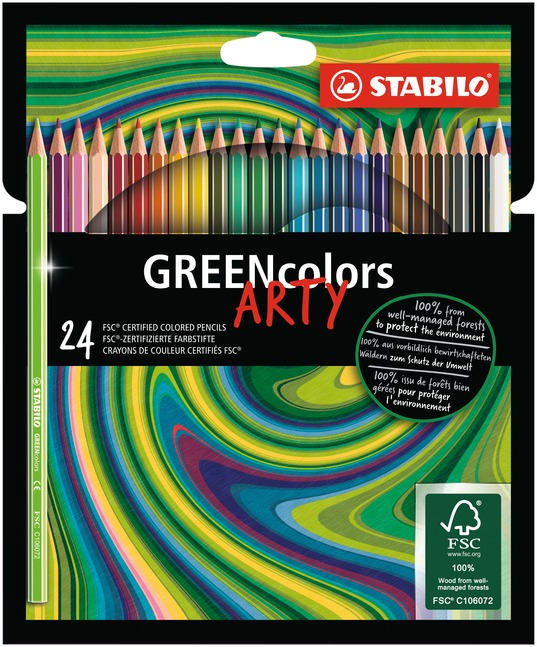 STABILO GREENcolors, FSC gecertificeerd kleurpotlood, etui met 24 kleuren