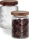Non-branded Hermetic Vintage Glass Storage Jar with Bamboo Lid (Set of 2)