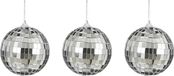 House of Seasons Discobal kerstballen - 3x st- zilver - 8 cm - foam - spiegelbol