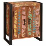 vidaXL - Table de chevet - Multicolore - 66 x 35 x 76 cm - bois recyclé massif