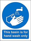 Seco Bord "This Basin is for Hand Wash Only", 150 mm x 200 mm, halfstijve kunststof, 1 mm dik