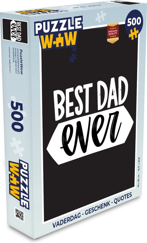 MuchoWow Puzzel Quotes - Best dad ever - Spreuken - Vader - Legpuzzel - Puzzel 500 stukjes - Sinterklaas cadeautjes - Sinterklaas voor grote kinderen