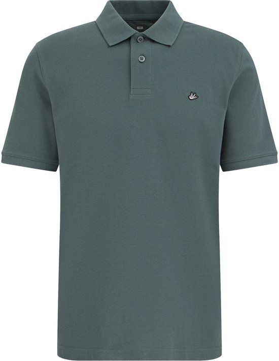WE Fashion Heren regular fit polo met structuur Groen Katoen XL