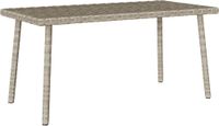 Bol Tuin table basse rectangulaire 80x40x37 cm poly rotin gris clair