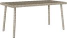 Bol Tuin table basse rectangulaire 80x40x37 cm poly rotin gris clair