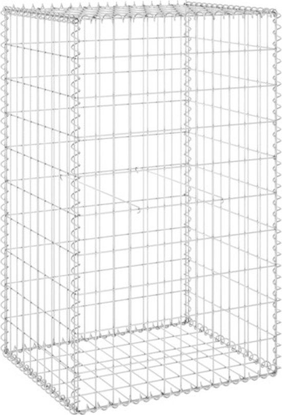 vidaXL Schanskorfmuur met deksels, gegalvaniseerd staal, 60x50x150 cm