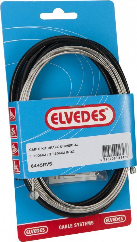Elvedes Remkabel Set Universeel 1700/2350 mm Zwart/Zilver