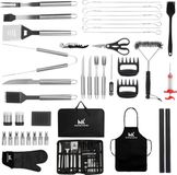 Master knives 42 Delig BBQ Set - RVS Barbecue Tang, Vlees Thermometer, Spatel & Borstel