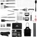 Master knives 42 Delig BBQ Set - RVS Barbecue Tang, Vlees Thermometer, Spatel & Borstel
