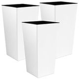 WELL HOME MOBILIARIO & DECORACIÓN 3x plantenbak Alta Urbi 2 liter, kunststof, 12,6 x 12,6 x 20 cm, wit, PK4621