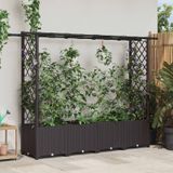 VidaXL Verhoogd bed met trellis en dak bruin 203 x 40 x 136 cm pp