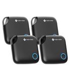 NOVOO Smart Tag met Apple Find My (alleen iOS), objectzoeker met alarm 80 dB, verwisselbare accu met kinderbeveiliging, tracker voor sleutels, portemonnee en bagage, 4 stuks