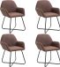 vidaXL Eetkamerstoelen 4 stuks stof bruin