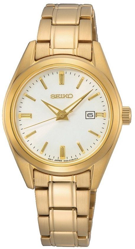 Seiko New Link SUR632P1 Dames Horloge - 30 mm - Goudkleurig