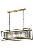 Opviq Moderne glam kroonluchter, antieke afwerking, 80 x 22 cm, metalen behuizing, 4 x E27 Max 6W, IP20, perfect voor hotels en elegante ruimtes, 60 cm lengte