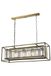 Opviq Moderne glam kroonluchter, antieke afwerking, 80 x 22 cm, metalen behuizing, 4 x E27 Max 6W, IP20, perfect voor hotels en elegante ruimtes, 60 cm lengte