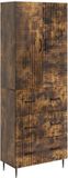 vidaXL Kast - Set - 2 - st - 66 - x - 34,5 - x - 90 - cm - Bewerkt - hout - Gerookt - eiken