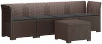 vidaXL Banc de jardin 4 places aspect rotin PP marron