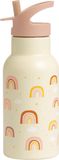 A Little Lovely Company - Dubbelwandige RVS drinkfles thermos - Regenbogen