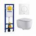 QeramiQ Dely Swirl Toiletset - 6.5x53cm - Wisa XS inbouwreservoir - 35mm zitting - witte bedieningsplaat - ronde knoppen - wit mat