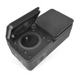 EMOS Cyklone Dubbel stopcontact voor buiten, met klapdeksels/wandcontactdoos in Franse standaard, waterdicht IP55, voor binnen en buiten, vochtige ruimtes, opbouw voor wandmontage, grijs/antraciet