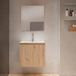 Adema Cadence Badkamermeubelset - 60x55x40cm - ondiep - 2 deuren - greeploos - wastafel - 1 kraangat - keramiek - rustiek eiken