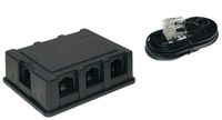 1aTTack.de 1x 3,0m - ISDN-verdeeldoos 6-weg incl. kabel 8/4 3m, 1x RJ45-koppeling IN, 6x RJ45-koppeling OUT, vergulde contacten