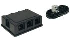 1aTTack.de 1x 3,0m - ISDN-verdeeldoos 6-weg incl. kabel 8/4 3m, 1x RJ45-koppeling IN, 6x RJ45-koppeling OUT, vergulde contacten
