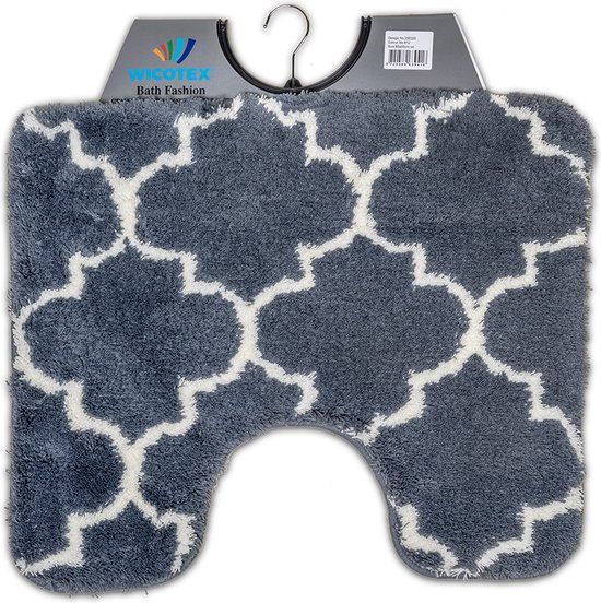 Coppens Wicotex Toiletmat Marseille Grijs - 50x60cm - Antislip - Met uitsparing