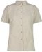 CMP Dames stretch blouse met korte mouw, klassieke kraag, geruit patroon, knopen sluiting, beige/wit, XXL