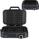 Adler AD 3065 - Wafelijzer - 2000W - Diepe Platen - Regelbare Thermostaat