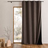 HomeMaison.com Effen gordijn, semi-verduisterend, geluids- en thermogordijn, taupe, 140 x 260 cm, 8 ronde ogen, geweerkanon