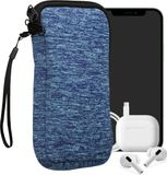 kwmobile telefoontasje universeel geschikt voor XL - 6,7/6,8" smartphones - 17,2 x 8,4 cm - Hoesje met rits en polslusje - In zeeblauw / lichtblauw