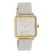 OOZOO Timepieces - Goudkleurige horloge met witte leren band - C10365