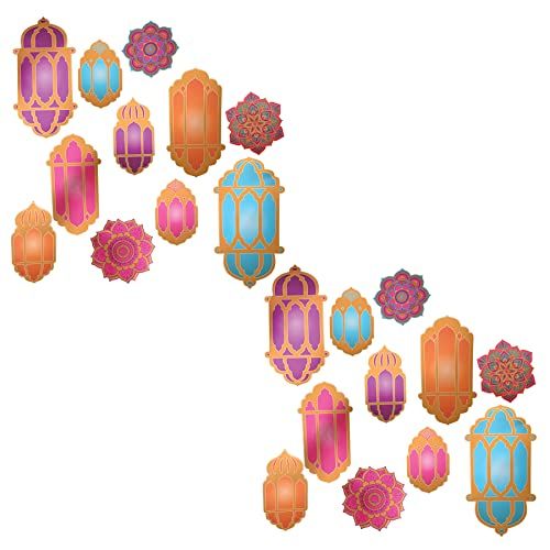 Beistle Folie Lantaarn & Mandala Uitsnijdingen - 22-delig - Papier - Multi kleuren