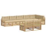 vidaXL Ensemble de canapés d'extérieur 8 pc Blanc et Beige Polyester