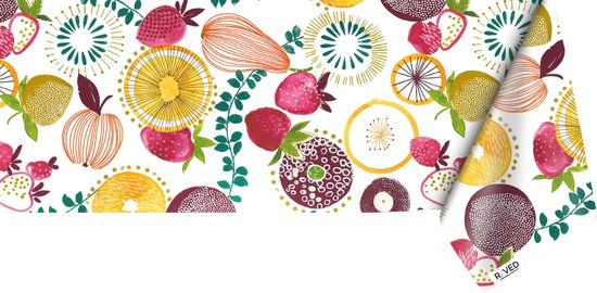 Raved Tafelzeil Fris Fruit - 140x160 cm - Rood - PVC - Afwasbaar