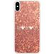Apple iPhone X Paillettes coeur Verstevigd hoesje met sublimatie bedrukking