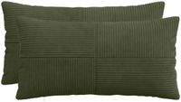 vidaXL Kussensloop 2 stuks ALMELO Groen 40 x 70 cm corduroy