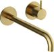 Hotbath Cobber - Wastafelmengkraan - Zonder Waste - Laag - Geborsteld Messing PVD - Inbouw - Messing - V04