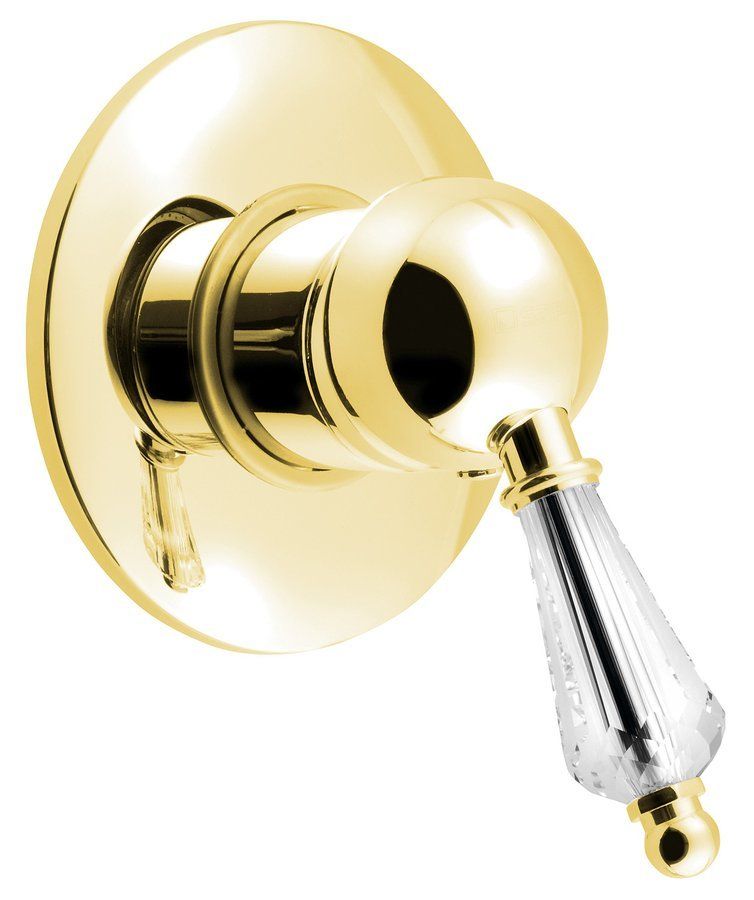 Sapho KIRKÉ CRYSTAL Inbouw douchemengkraan met enkele kristallen hendel, goud