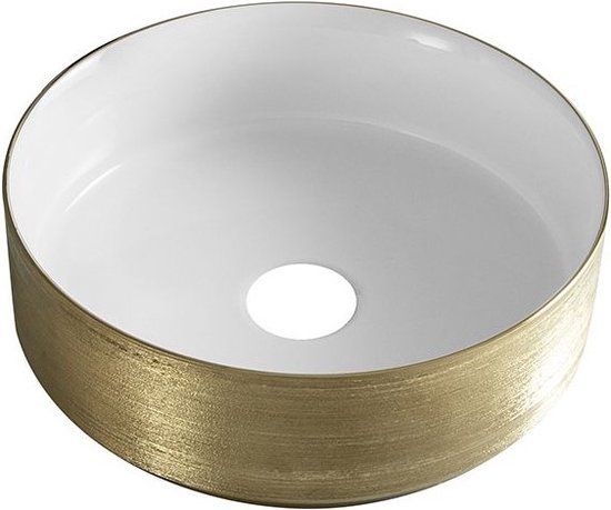 Sanifun Mondi Waskom Rond - 36cm - Geborsteld Goud