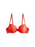 Next - Dames - Gedrapeerde vormgevende bikinitop met beugels en vullingen - Rood